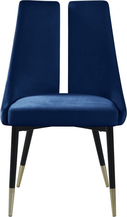 Meridian Furniture Sleek Navy Velvet Dining Chair-2