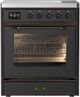 Ilve® Majestic III 30" Graphite Matte Pro Style Induction Range with Triple Glass Door and Burnished Trim-0
