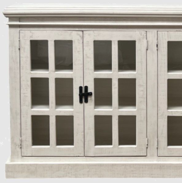 Million Dollar Rustic Courtland Frosted White Console-1