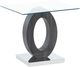 Global Furniture USA Glass Top End Table with Gray/White Base-0