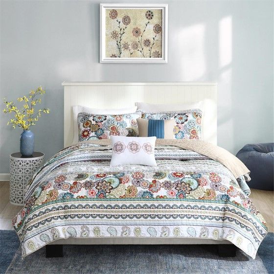 Olliix by Intelligent DesignTamira Multi Twin/Twin Extra Large Reversible Coverlet Set-0