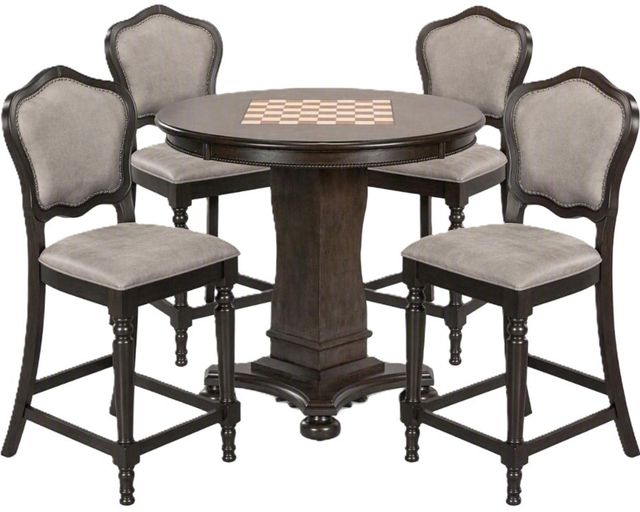 Cramco Vegas 5-Piece Distressed Gray Counter Height Game Table-0