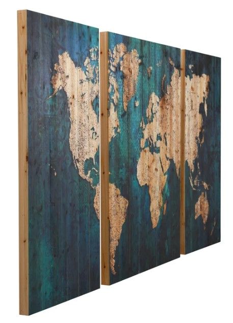 StyleCraft World Map Wall Decor -1