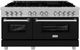 ZLINE 60" Satin Stainless Steel Pro Style Dual Fuel Range with Black Matte Door-0