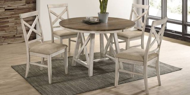 American Wholesale Furniture Somerset 5-Piece Vintage Crème Dining Set-0