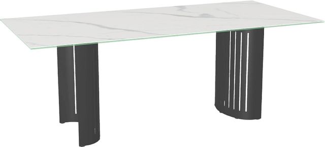 Amisco Customizable Rachel 84" Rectangular Dining Table with 0.5" Italian Porcelain on Glass Top-1