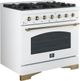 FORNO® Antico Alta Qualita 36" White Pro Style Dual Fuel Range-1