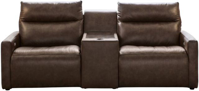 Benchcraft® ModZ 3-Piece Chocolate Power Reclining Sectional Loveseat with Audio Console-0