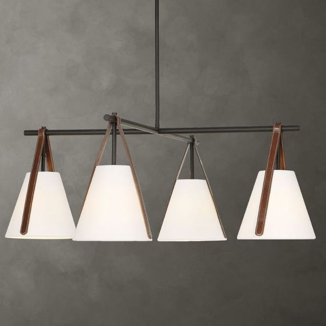 Uttermost® Reins White 4-Light Accent Straps Chandelier-1