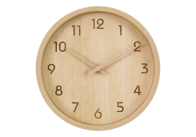 Monarch Specialties Inc. Natural 12" Wall Clock with Brown Numbers-0