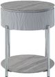 ACME Furniture Yukino Gray End Table with Chrome Base-3