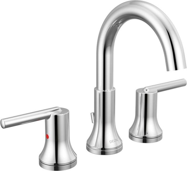Delta Trinsic® Chrome 2-Handle Lever Widespread Bathroom Faucet with Pop-Up Drain-0