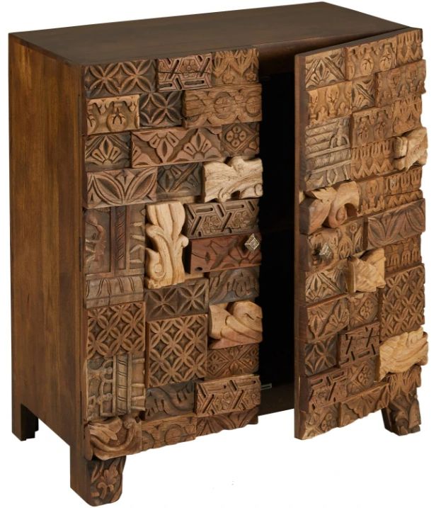 Jaipur Furniture Omisha Brown Print Block Cabinet-0
