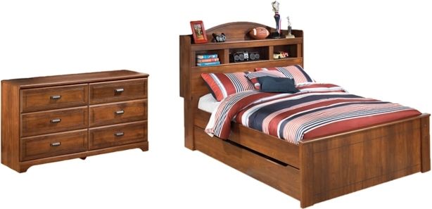 Signature Design by Ashley® Barchan 2-Piece Medium Brown Full Youth Bookcase Bed Set-0