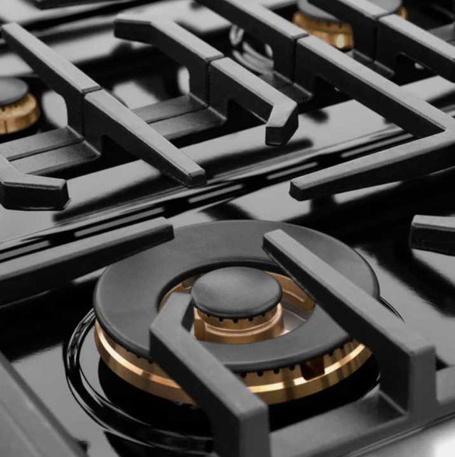 ZLINE Paramount Autograph Edition 36" Satin Stainless Steel Gas Cooktop with Matte Black Accents-3