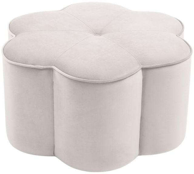 Meridian Furniture Daisy Cream Velvet Ottoman-0