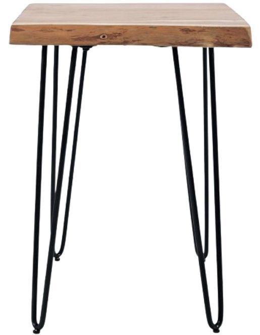 Jofran Inc. Nature's Edge Natural Chairside Table with Black Base-1