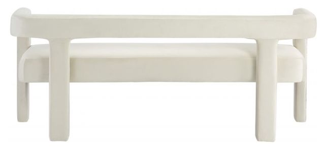 Meridian Furniture Athena Cream Velvet Upholstered Bench-3