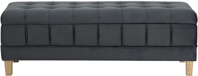 Elements International Crosby Royale Gray Storage Ottoman-1