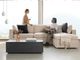 Transformer Coffee Table - Panel Storage - Smoked Hickory-2