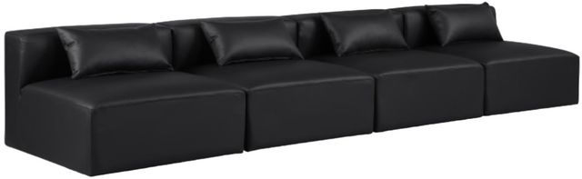 Meridian Furniture Cube 4-Piece Black Sofa-0