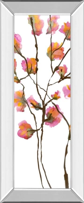 Classy Art Inky Blossoms I by Deborah Velasquez Mirrored Frame Wall Art-0