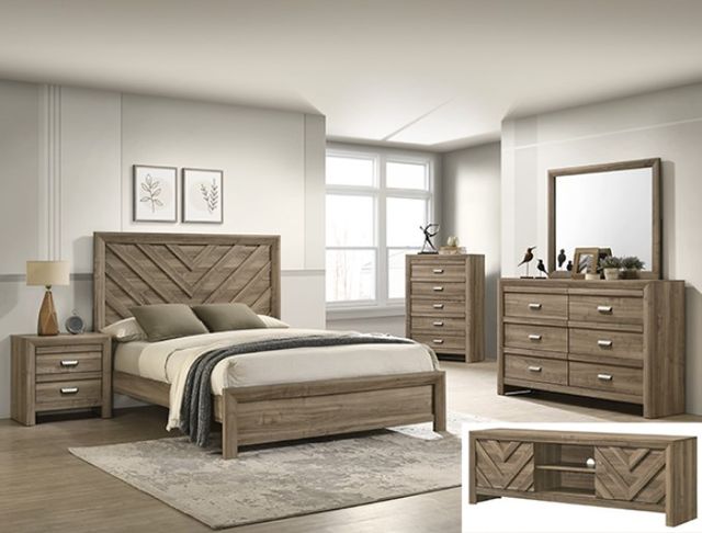 Crown Mark Valor Light Brown King Panel Bed-1