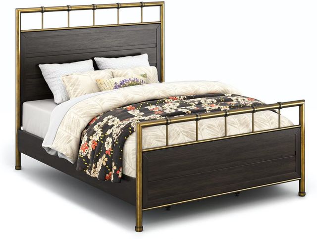 Flexsteel® Cologne Dark Brown/Gold Queen Metal Framed Bed-1