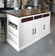YHD Logan White 57" Kitchen Island-1