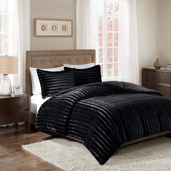 Madison Park Duke Faux Fur Comforter - Thumbnail 2