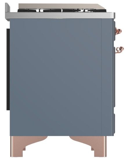 Ilve® Majestic III 40" Blue Gray Pro Style Dual Fuel Natural Gas Range with Solid Door and Copper Trim-3