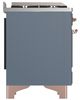 Ilve® Majestic III 40" Blue Gray Pro Style Dual Fuel Natural Gas Range with Solid Door and Copper Trim-3