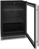 U-Line® 24" 5.7 Cubic Feet Black/Panel Ready Beverage Center-1