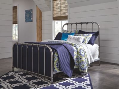 Signature Design by Ashley® Nashburg Silver Twin Metal Bed-3