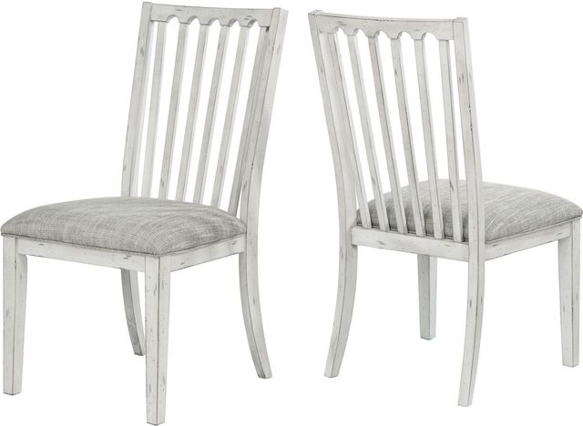 Winners Only® Highland Antique White/Light Brown Dining Side Chair-2