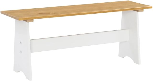 Linon Pender Honey/White Large Backless Bench-0