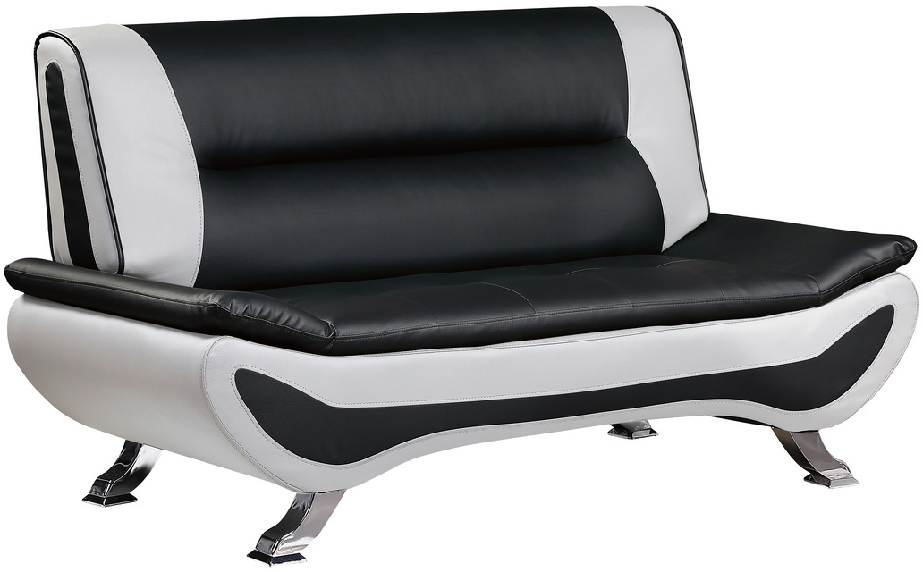 Homelegance Veloce Black White Loveseat
