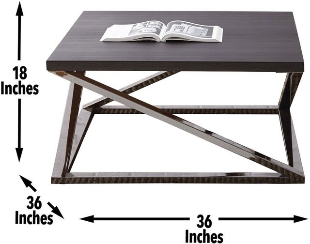 Steve Silver Co. Aegean Brown Cocktail Table with Black Nickel Base-2
