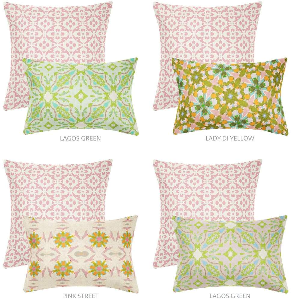 Laura Park Designs English Garden Porto Tiles Pillow - Thumbnail 2