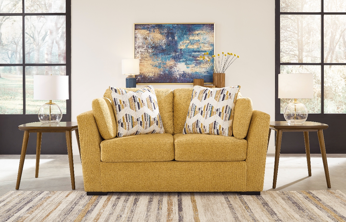 Mustard Loveseat Walker Furniture Mattress Nevada