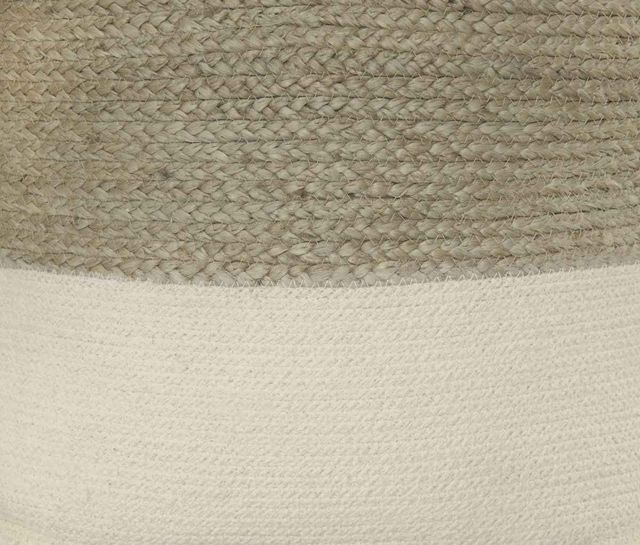 Signature Design by Ashley® Sweed Valley Natural/White Pouf-1