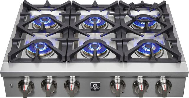 FORNO® ALTA QUALITA 36" Stainless Steel Pro-Style Gas Rangetop-3