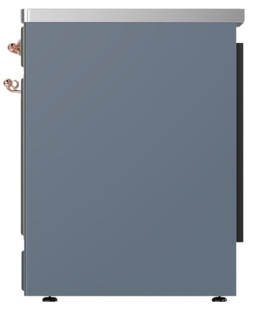 Ilve® Majestic III 30" Blue Gray Pro Style Induction Range with Solid Door and Copper Trim-2
