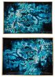 A & B Home 2-Piece Black/Blue Abstract Rectangular Tray Set-3