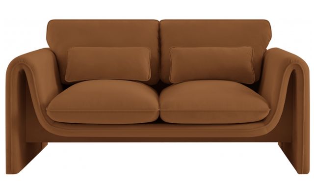 Meridian Furniture Sloan Saddle Velvet Loveseat-1