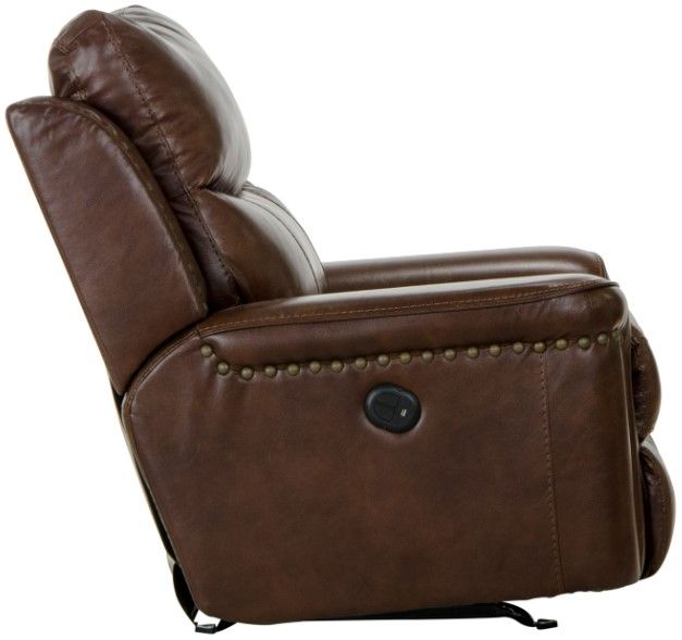 Catnapper® Ceretti Brown Leather Power Wall Hugger Recliner-3
