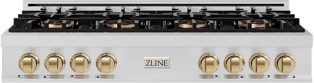 ZLINE Autograph Edition Classic 48" Stainless Steel Gas Rangetop with Champagne Bronze Accents-0