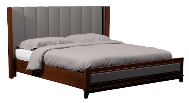 Country View Woodworking Customizable American Modern California King Upholstered Vertical Panel Bed-0