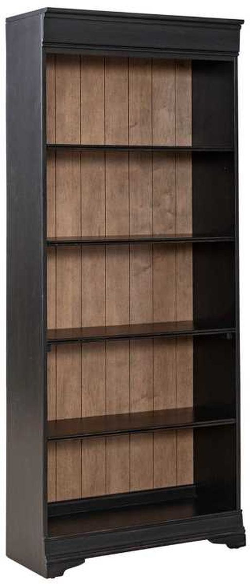 Liberty Furniture Meritage Aged Charcoal/Caramel 72" Bookcase-0
