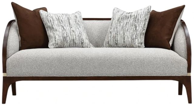 Michael Amini® Houston Gray/Walnut Loveseat-1